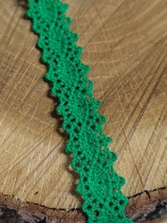 Krajka paličkovaná šíře 12 mm zelená pastelová