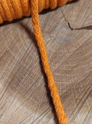 Šňůra oděvní bavlněná 4 mm barva oranžová