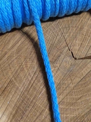 Šňůra oděvní bavlněná 4 mm barva modrá světlá