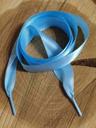 Saténové tkaničky do bot, tenisek a mikin délka 110 cm modrá světlá