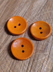 Dřevěný dekorační knoflík 20 mm oranžový