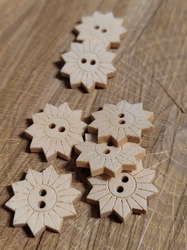 Knoflík dřevěný 20 mm hvězdička