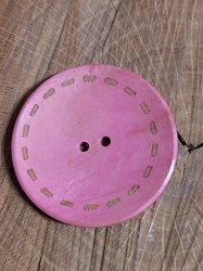 Dřevěný dekorační knoflík průměr 45 mm růžová