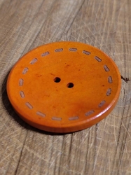 Dřevěný dekorační knoflík průměr 45 mm oranžová