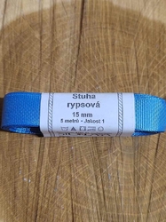 Rypsová stuha šíře 15 mm barva modrá světlá